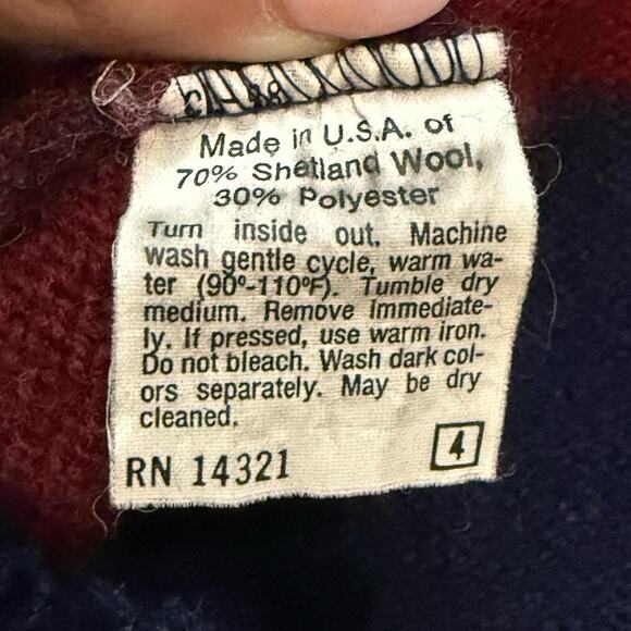 Puritan Wool Blend Grandpa Sweater Men's XL Striped Crew Neck Pullover Retro - Picture 8 of 8